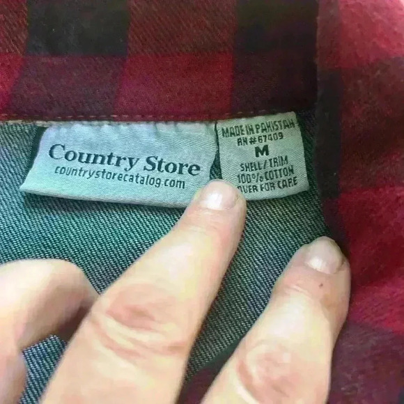 Country Store Plaid Flannel Denim Jacket Classic Trucker Style, Women’s Medium - Picture 8 of 13